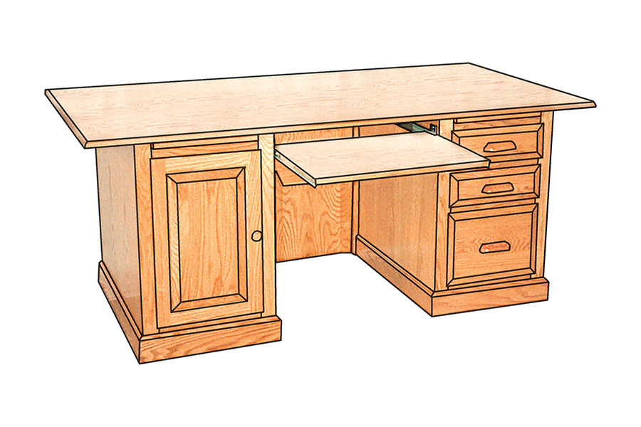 TC130 Traditional Computer Executive Desk