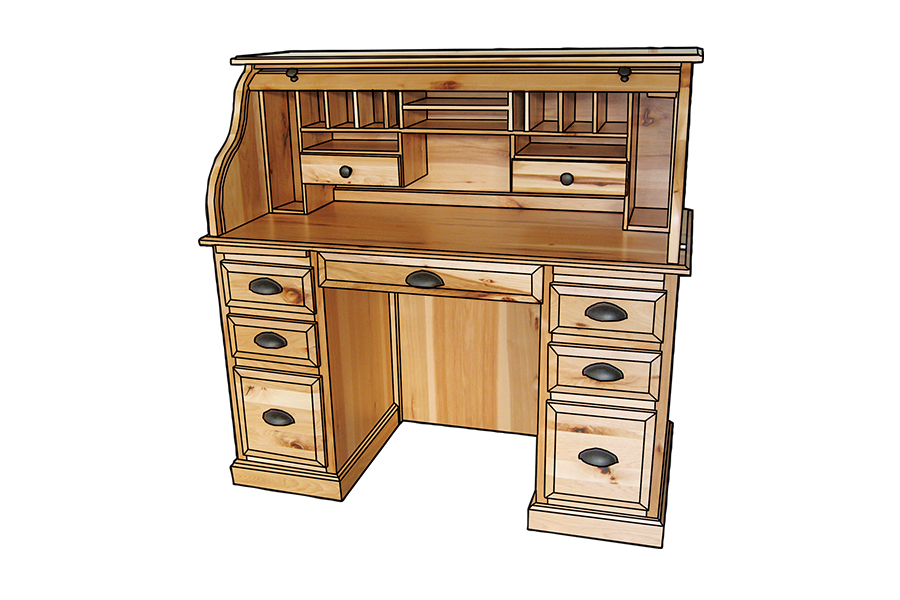 TCC220 Traditional Roll Top Desk